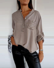 Load image into Gallery viewer, Sequin patchwork loose casual top