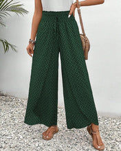 Load image into Gallery viewer, Geometric print elasticated drawstring wide-leg pants