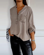 Load image into Gallery viewer, Sequin patchwork loose casual top