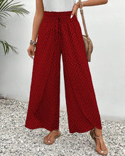 Load image into Gallery viewer, Geometric print elasticated drawstring wide-leg pants
