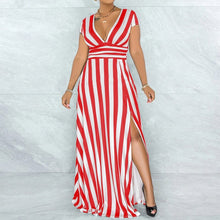 Load image into Gallery viewer, Sexy Striped High Waist Maxi Dress