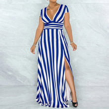Load image into Gallery viewer, Sexy Striped High Waist Maxi Dress