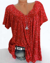 Load image into Gallery viewer, V-neck loose short-sleeved t-shirt