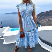 Load image into Gallery viewer, Women Hollow patchwork long dress