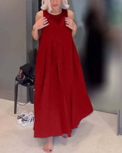 Load image into Gallery viewer, Elegant solid color pleated tank dress