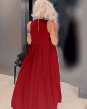 Load image into Gallery viewer, Elegant solid color pleated tank dress