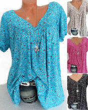 Load image into Gallery viewer, V-neck loose short-sleeved t-shirt