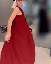 Load image into Gallery viewer, Elegant solid color pleated tank dress