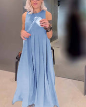 Load image into Gallery viewer, Elegant solid color pleated tank dress