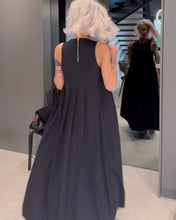 Load image into Gallery viewer, Elegant solid color pleated tank dress