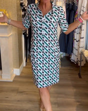 Load image into Gallery viewer, V Neck Geometric Printed Dress