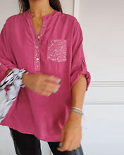 Load image into Gallery viewer, Sequin patchwork loose casual top