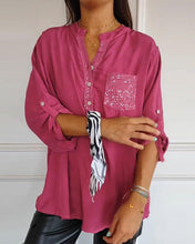 Load image into Gallery viewer, Sequin patchwork loose casual top