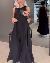 Load image into Gallery viewer, Elegant solid color pleated tank dress