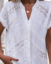 Load image into Gallery viewer, V-neck Hollow Out Short Sleeve Top