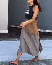 Load image into Gallery viewer, Sleeveless gradient round neck dress