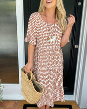 Load image into Gallery viewer, Round neck polka dot print midi dress