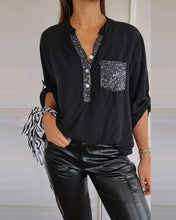 Load image into Gallery viewer, Sequin patchwork loose casual top