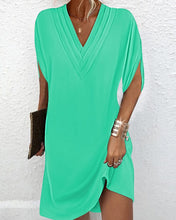 Load image into Gallery viewer, Slit sleeve solid color elegant dress