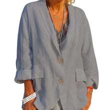 Load image into Gallery viewer, Women Summer Solid color cotton and linen jacket