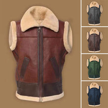 Load image into Gallery viewer, Men Brown Shearling Vest