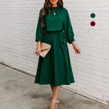 Load image into Gallery viewer, Women's Crew Neck Dress with Belt