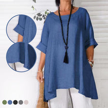 Load image into Gallery viewer, Ladies loose casual solid color long-sleeved T-shirt