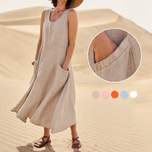 Load image into Gallery viewer, Women's Sleeveless Cotton And Linen Dress