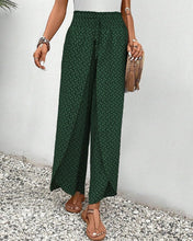 Load image into Gallery viewer, Geometric print elasticated drawstring wide-leg pants