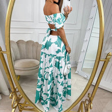 Load image into Gallery viewer, Printed Cutout Lace-Up Dress