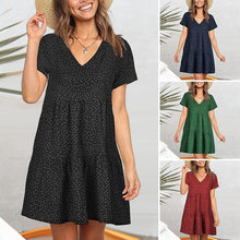 Load image into Gallery viewer, V-neck Polka-dot Dress