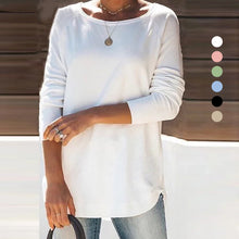 Load image into Gallery viewer, Round Neck Solid Color Casual T-shirt