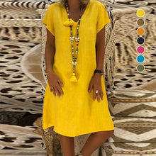 Load image into Gallery viewer, Short Sleeve V Neck Dress