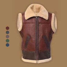 Load image into Gallery viewer, Men Brown Shearling Vest