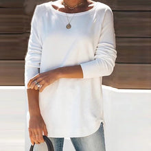 Load image into Gallery viewer, Round Neck Solid Color Casual T-shirt