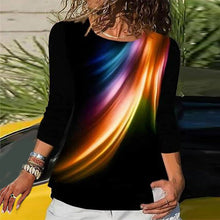 Load image into Gallery viewer, Crew Neck Feather Print Slim Fit T-Shirt