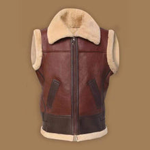 Load image into Gallery viewer, Men Brown Shearling Vest