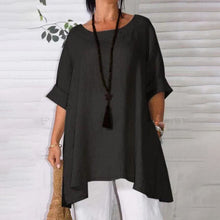 Load image into Gallery viewer, Ladies loose casual solid color long-sleeved T-shirt