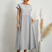 Load image into Gallery viewer, Long Round Neck A-line Dress