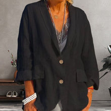 Load image into Gallery viewer, Women Summer Solid color cotton and linen jacket