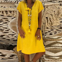 Load image into Gallery viewer, Short Sleeve V Neck Dress