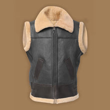 Load image into Gallery viewer, Men Brown Shearling Vest