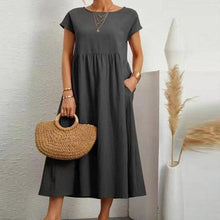 Load image into Gallery viewer, Long Round Neck A-line Dress