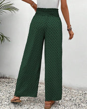 Load image into Gallery viewer, Geometric print elasticated drawstring wide-leg pants