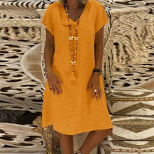 Load image into Gallery viewer, Short Sleeve V Neck Dress