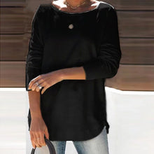 Load image into Gallery viewer, Round Neck Solid Color Casual T-shirt