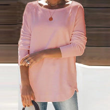 Load image into Gallery viewer, Round Neck Solid Color Casual T-shirt