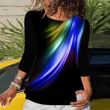 Load image into Gallery viewer, Crew Neck Feather Print Slim Fit T-Shirt