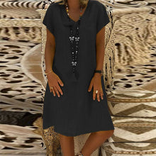 Load image into Gallery viewer, Short Sleeve V Neck Dress