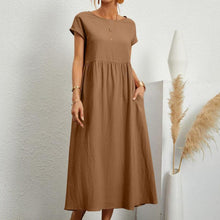 Load image into Gallery viewer, Long Round Neck A-line Dress